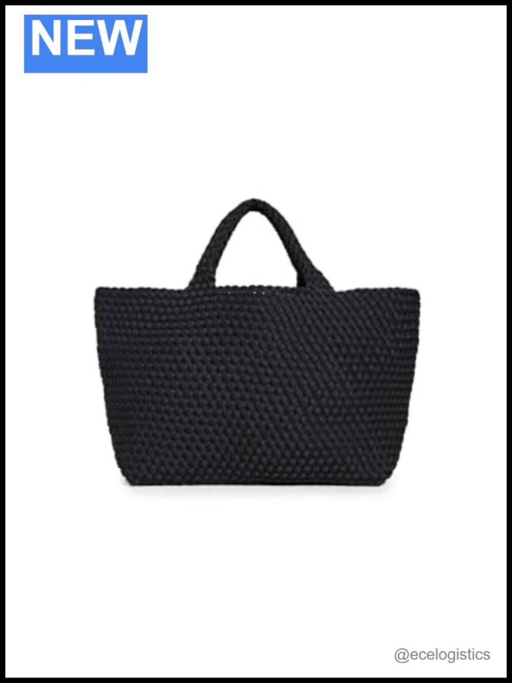 Woven Canvas Tote with Neoprene Lining, Structured Base, Zip Pouch Included